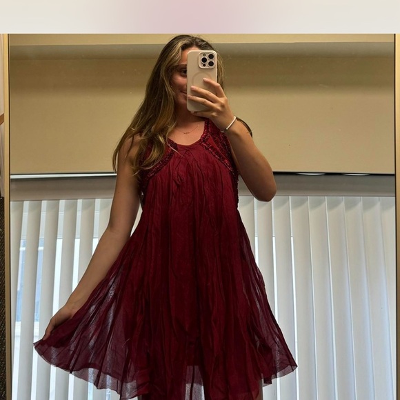 Free People Burgundy Dress - Picture 2 of 6